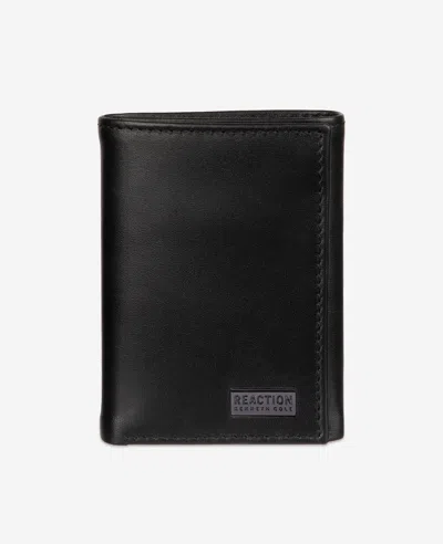 Kenneth Cole Nappa Leather Trifold Wallet In Black