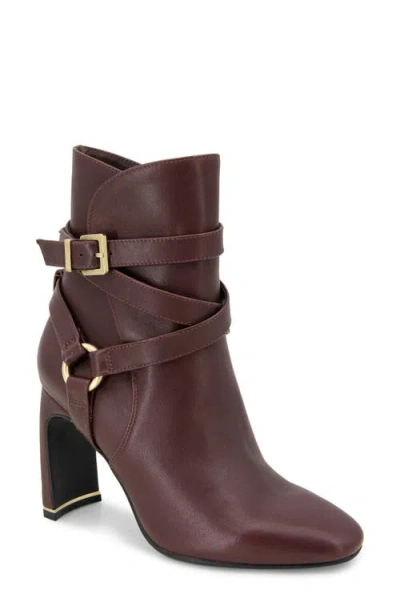 Kenneth Cole Nellie Moto Bootie In Oxblood Leather