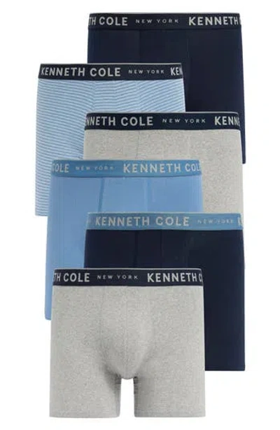 Kenneth Cole New York 6-pack Modern Comfort Fit Stretch Cotton Boxer Briefs In Multi