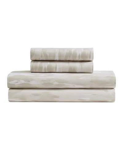 Kenneth Cole New York Abstract Animal Washed Microfiber 4 Piece Sheet Set, King In Neutral
