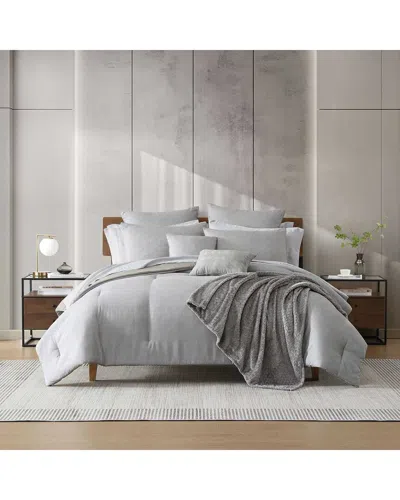 Kenneth Cole New York Abstract Text Jacquard Comforter Bonus Set In Gray