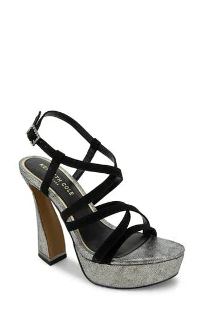 Kenneth Cole New York Allen Platform Sandal In Black/pewter