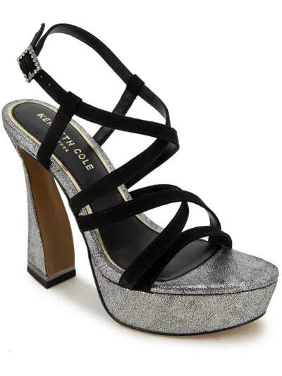 Kenneth Cole New York Allen Womens Faux Suede Metallic Platform Sandals In Multi