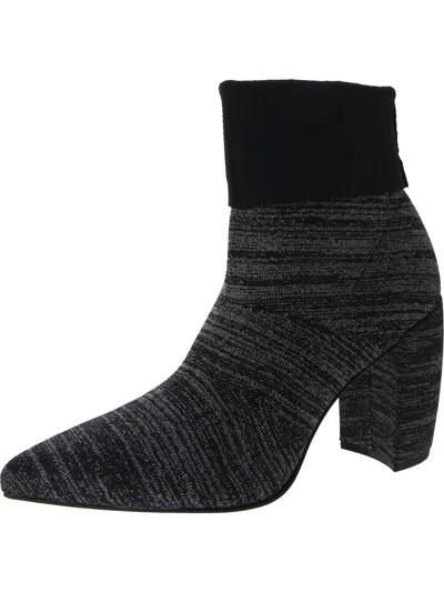 Kenneth Cole New York Alora Stretch Bootie Womens Block Heel Ankle Sock Boot In Black