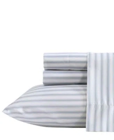 Kenneth Cole New York Arrow Stripe Microfiber Sheet Set In Blue