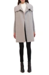Kenneth Cole New York Asymmetric Collar Wool Blend Cloat In Lt Grey