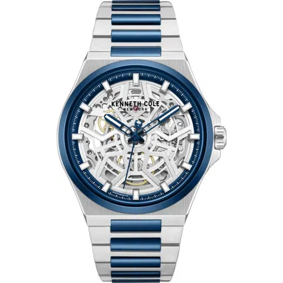 Kenneth Cole New York Automatic Bracelet Watch, 43.5mm In Blue/silver