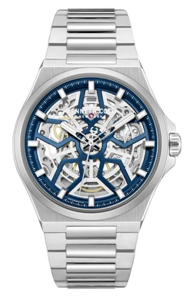 Kenneth Cole New York Automatic Bracelet Watch, 43.5mm In Silver