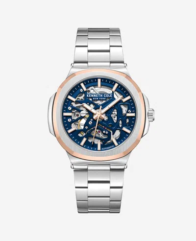 Kenneth Cole New York Automatic Bracelet Watch In Silver