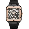 Kenneth Cole New York Automatic Silicone Strap Watch, 41.5mm In Black