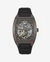 Kenneth Cole New York Automatic Silicone Strap Watch In Black