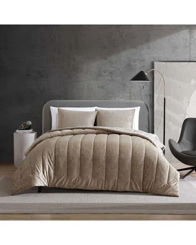 Kenneth Cole New York Banks Velvet Comforter Set In Neutral