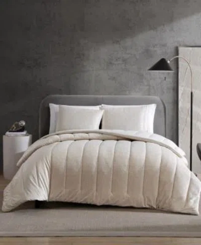 Kenneth Cole New York Banks Velvet Comforter Sets In White
