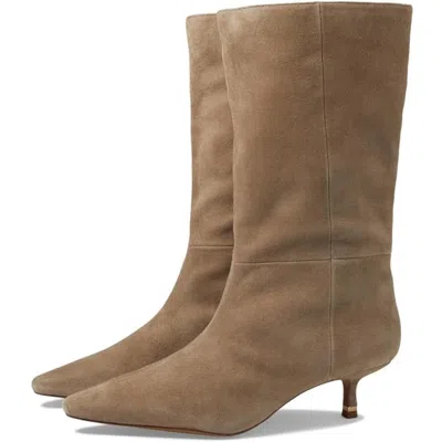 Kenneth Cole New York Boots Women's Taupe Suede Ankle Bootie Lion745 In Brown
