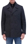 Kenneth Cole New York Bouclé Wool Blend Peacoat In Black
