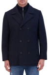 Kenneth Cole New York Bouclé Wool Blend Peacoat In Blue