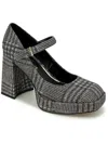 Kenneth Cole New York Brynne Womens Glitter Manmade Platform Heels In Black