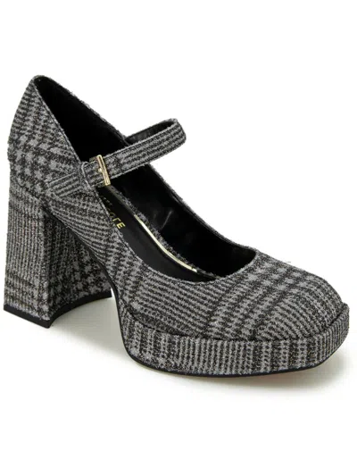 Kenneth Cole New York Brynne Womens Glitter Manmade Platform Heels In Black