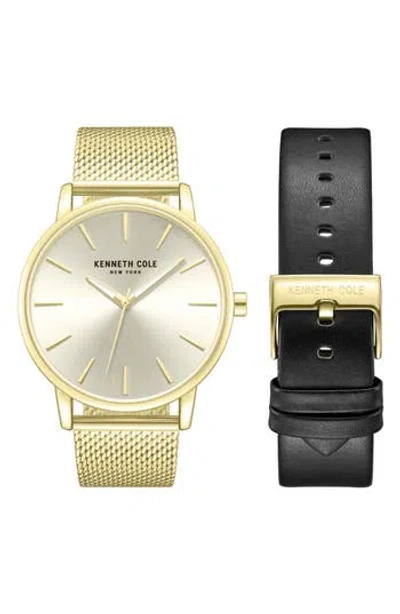 Kenneth Cole New York Classic Watch Gift Set In Gold