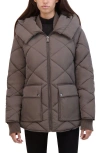 Kenneth Cole New York Diamond Quilted Hooded Jacket In Gunmetal