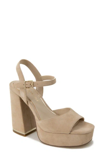 Kenneth Cole New York Dolly Platform Sandal In Buff Suede