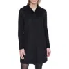Kenneth Cole New York Double Face Wool Blend Hooded Coat In Black