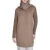 Kenneth Cole New York Double Face Wool Blend Hooded Coat In Brown