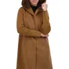 Kenneth Cole New York Double Face Wool Blend Hooded Coat In Vicuna