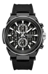 Kenneth Cole New York Dress Sport Chronograph Silicone Strap Watch, 42mm In Black