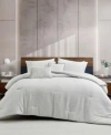 Kenneth Cole New York Embossed Waffle Comforter Set In White