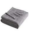 Kenneth Cole New York Essentials Waffle Grid Cotton Dobby Blanket, Full/queen In Smoke