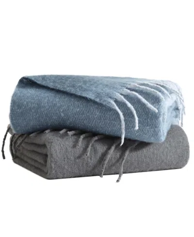 Kenneth Cole New York Faux Fur Mohair Throw Blanket, 70" X 50" In Multi