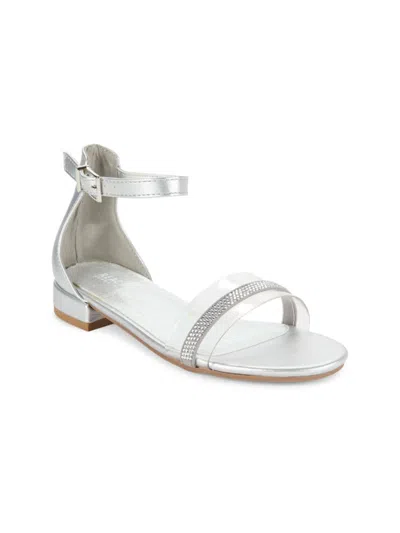 Kenneth Cole New York Kids' Girl's Bella Rey Embellished Sandals In Silver