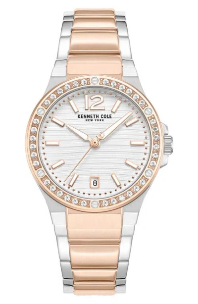 Kenneth Cole New York Glenville Two-tone Bracelet Watch, 32mm In Gold