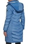 Kenneth Cole New York Heavyweight Fleece Lined Hood Quilted Puffer Jacket In Shale