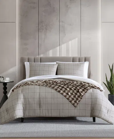 Kenneth Cole New York Holden Grid 8-pc. Comforter Set, Queen In Brown