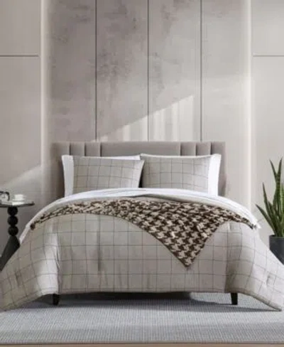 Kenneth Cole New York Holden Grid Comforter Set In Gray