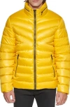 Kenneth Cole New York Hooded Puffer Jacket In Yellow