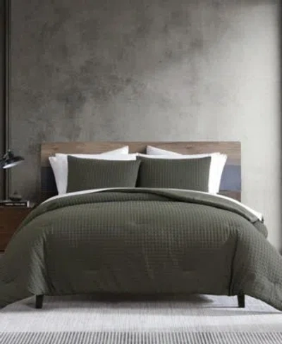 Kenneth Cole New York Houndstooth Embossed Comforter Sets In Forest Green