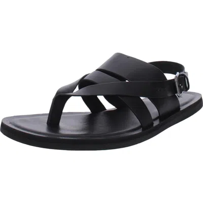 Kenneth Cole New York Ideal Mens Leather Slip On Slide Sandals In Black