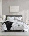 Kenneth Cole New York Closeout!  Ink Wash Vine 3-pc. Comforter Set, Twin In Black,warm Grey