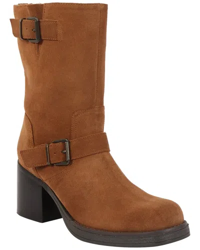 Kenneth Cole New York Janice Womens Leather Solid Mid-calf Boots In Brown