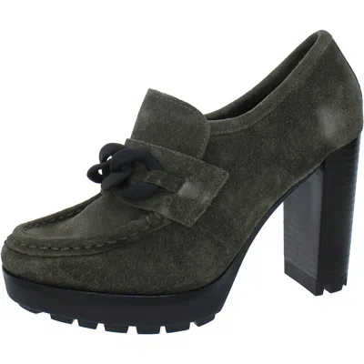 Kenneth Cole New York Justin Womens Padded Insole Chain Loafer Heels In Green