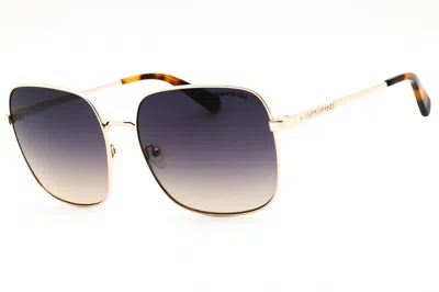 Kenneth Cole New York Kc00025 Rectangular Metal Sunglasses In Gold