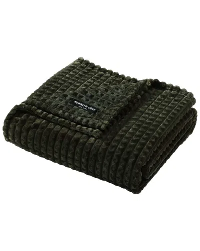 KENNETH COLE NEW YORK KENNETH COLE NEW YORK KCNY TEXTURED SOLID JACQUARD PLUSH REVERSIBLE THROW  BLANKET