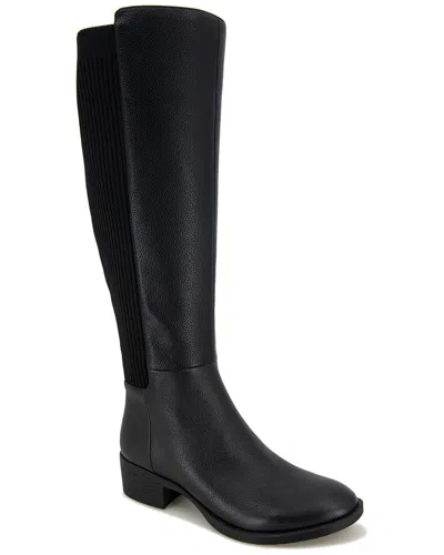 Kenneth Cole New York Levon Boot Wc Womens Leather Wide Calf Knee-high Boots In Black