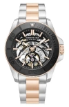 Kenneth Cole New York Liberty Skeleton Automatic Bracelet Watch, 43mm In Metallic