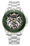 Kenneth Cole New York Liberty Skeleton Automatic Bracelet Watch, 43mm In Metallic