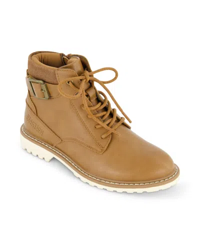 Kenneth Cole New York Little And Big Boys Pace Zamir Moto Boots In Cognac