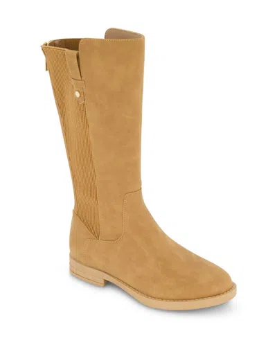 Kenneth Cole New York Little And Big Girls Kelly Stretch Riding Boots In Brown